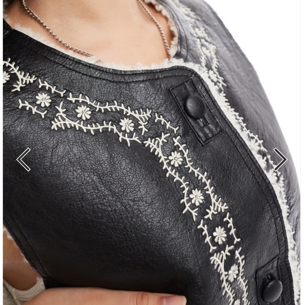 FREE PEOPLE Travelers Faux Leather Vest size small - Picture 8 of 13